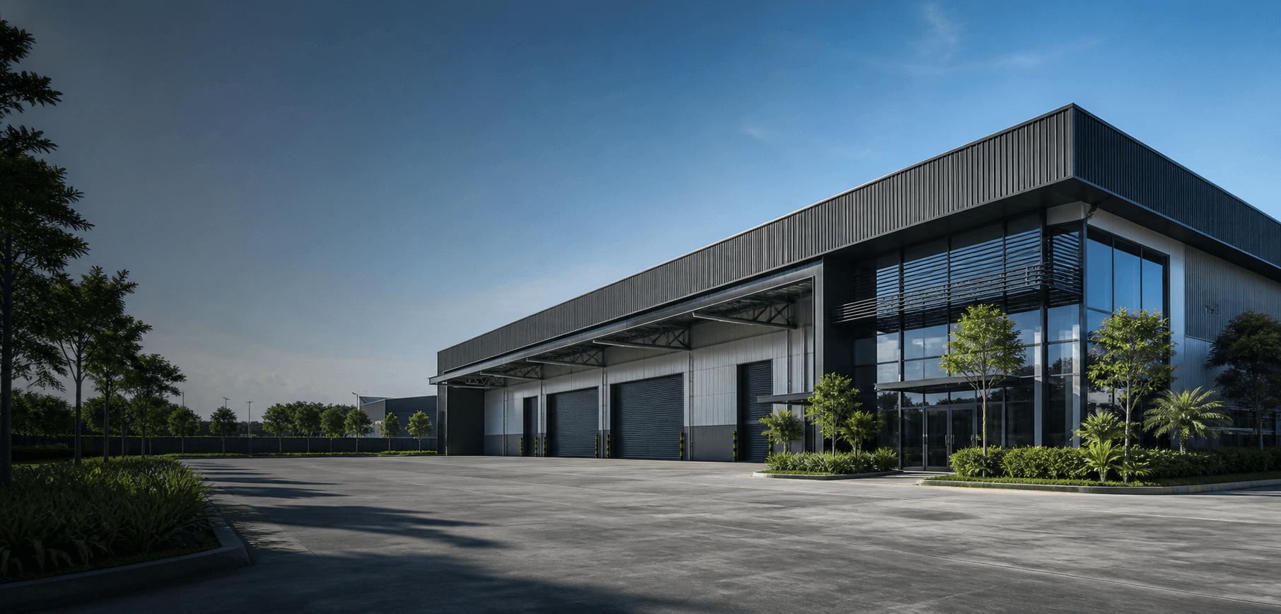 Modern industrial building exterior